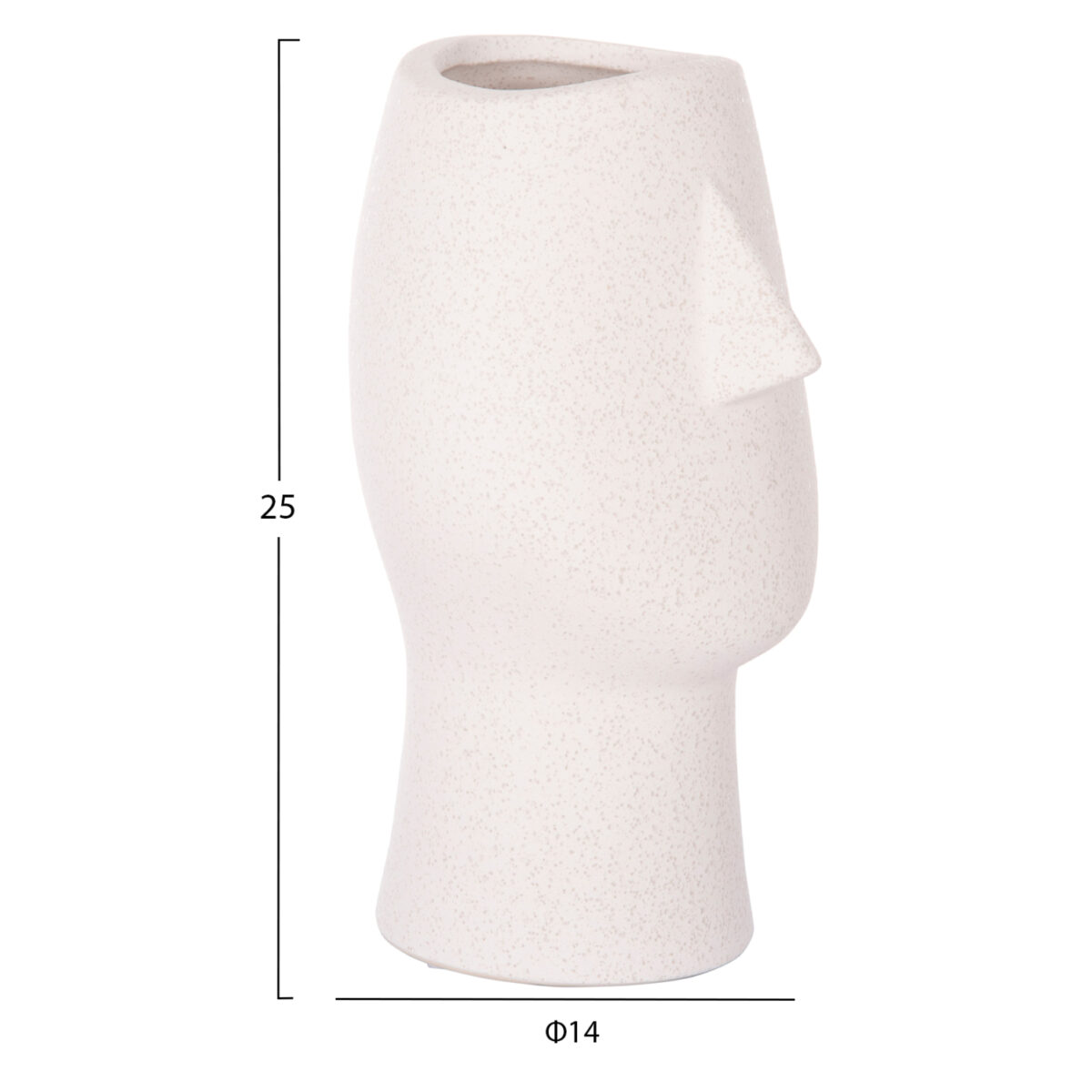 ΕΠΙΤΡΑΠΕΖΙΟ ΚΕΡΑΜΙΚΟ ΔΙΑΚΟΣΜΗΤΙΚΟ HUMANS HM4631 ΥΠΟΛΕΥΚΟ ΚΡΥΣΤΑΛΛΙΚΟ Φ14x25Υεκ - Image 2