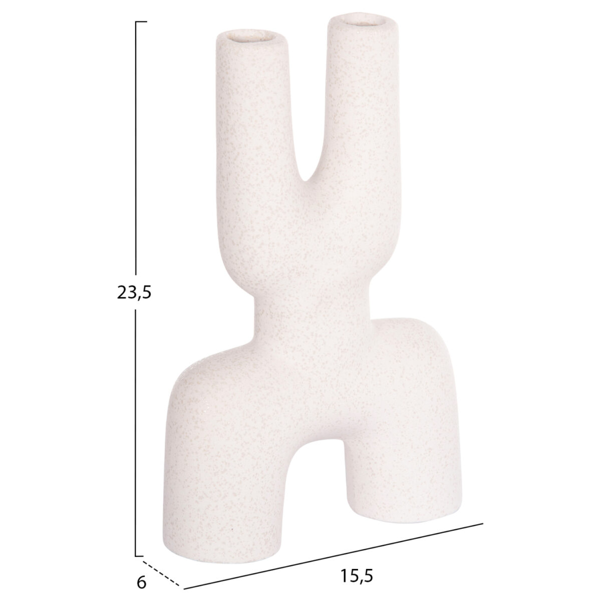 ΕΠΙΤΡΑΠΕΖΙΟ ΚΕΡΑΜΙΚΟ ΔΙΑΚΟΣΜΗΤΙΚΟ MANI HM4642.01 ΥΠΟΛΕΥΚΟ ΚΡΥΣΤΑΛΛΙΚΟ 15,5x6x23,5Υεκ - Image 2