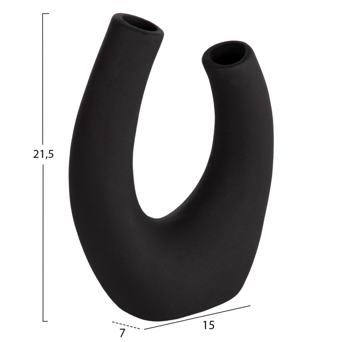 ΕΠΙΤΡΑΠΕΖΙΟ ΚΕΡΑΜΙΚΟ ΔΙΑΚΟΣΜΗΤΙΚΟ ELLIPTO HM4643.02 ΜΑΥΡΟ ΜΑΤ 15x7x21,5Υεκ - Image 2