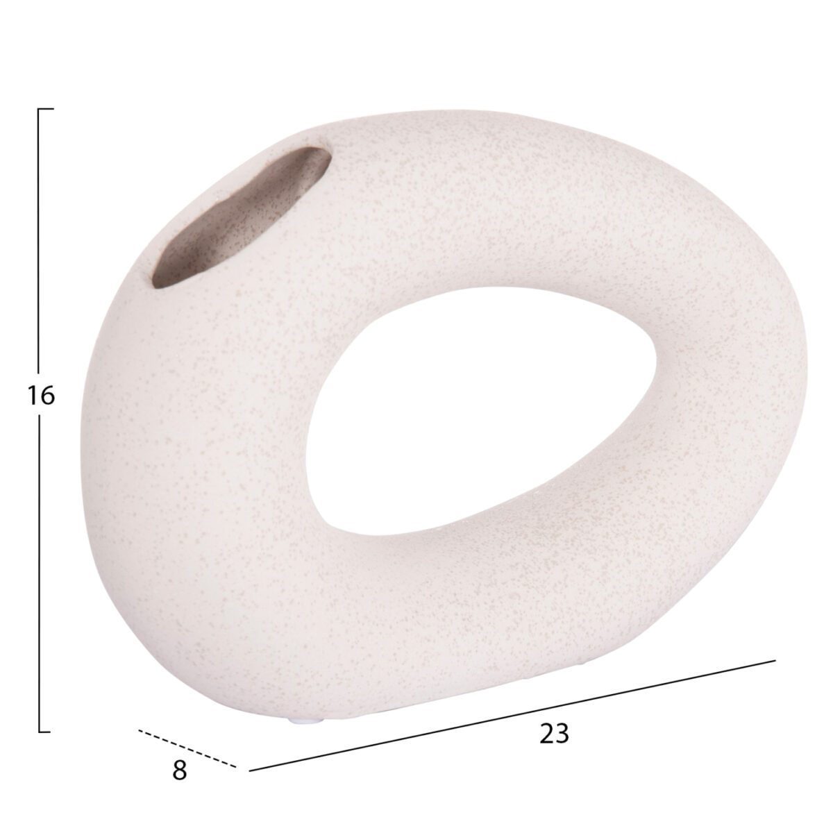 ΕΠΙΤΡΑΠΕΖΙΟ ΚΕΡΑΜΙΚΟ ΔΙΑΚΟΣΜΗΤΙΚΟ ELLIPTO HM4645.01 ΥΠΟΛΕΥΚΟ ΚΡΥΣΤΑΛΛΙΚΟ 23x8x16Υεκ - Image 2