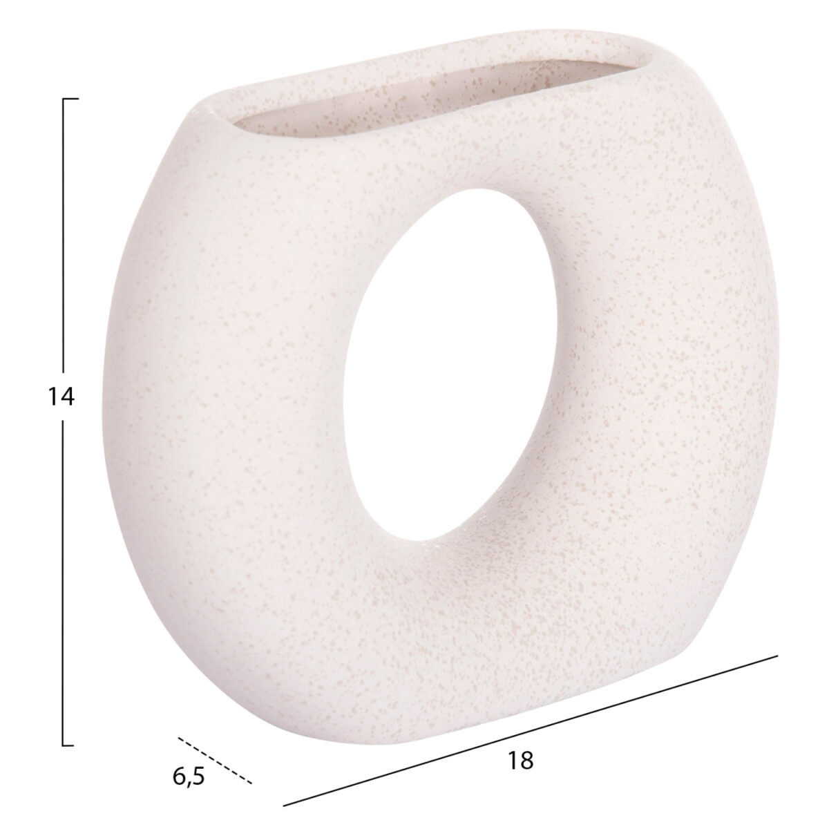 ΕΠΙΤΡΑΠΕΖΙΟ ΚΕΡΑΜΙΚΟ ΔΙΑΚΟΣΜΗΤΙΚΟ ELLIPTO HM4646.01 ΥΠΟΛΕΥΚΟ ΚΡΥΣΤΑΛΛΙΚΟ 18x6,5x14Υεκ - Image 2