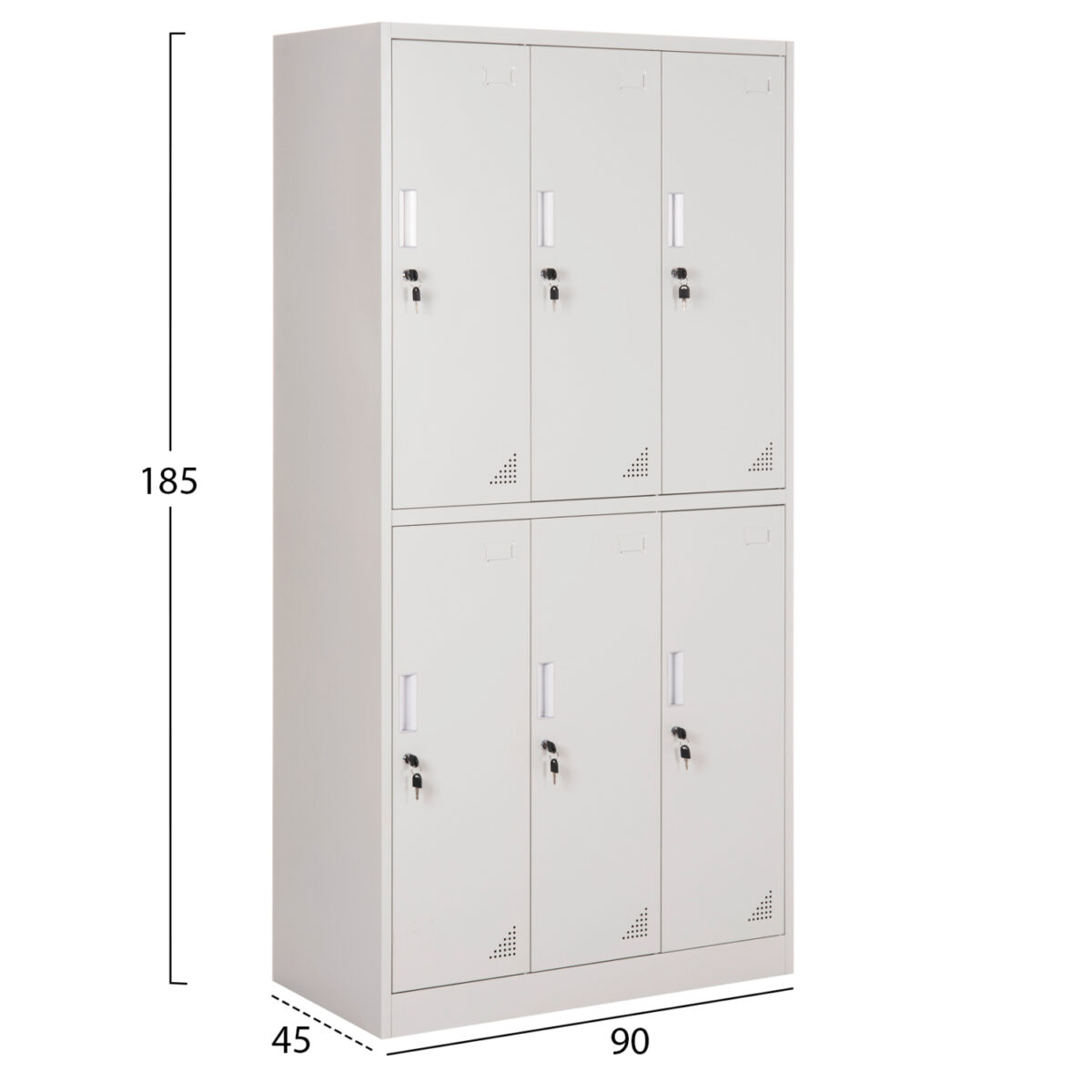 ΦΟΡΙΑΜΟΣ ΜΕΤΑΛΛΙΚΟΣ BRAILA HM5546.11 6 ΝΤΟΥΛΑΠΑΚΙΑ ΜΕ ΚΛΕΙΔΑΡΙΕΣ-ΓΚΡΙ 90x45x185Υεκ. - Image 2