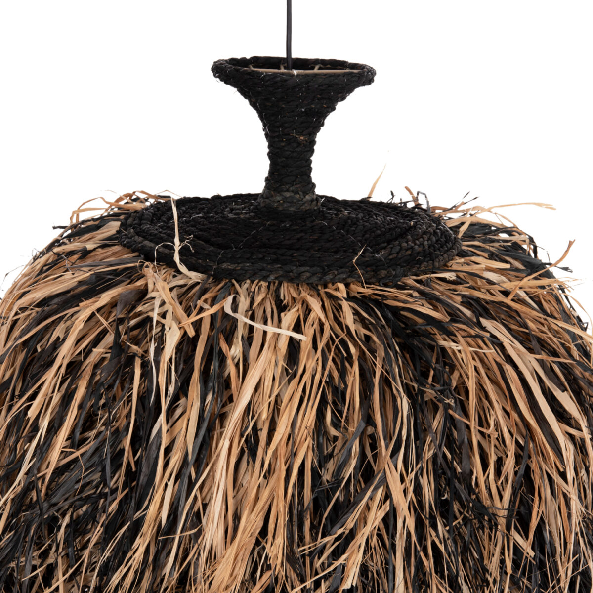 ΦΩΤΙΣΤΙΚΟ ΟΡΟΦΗΣ ORDEM HM4716 ΚΑΠΕΛΟ ΙΝΕΣ SISAL & ΜΠΑΝΑΝΑΣ-ΜΑΥΡΟ & ΦΥΣΙΚΟ Φ60x50Υεκ - Image 3