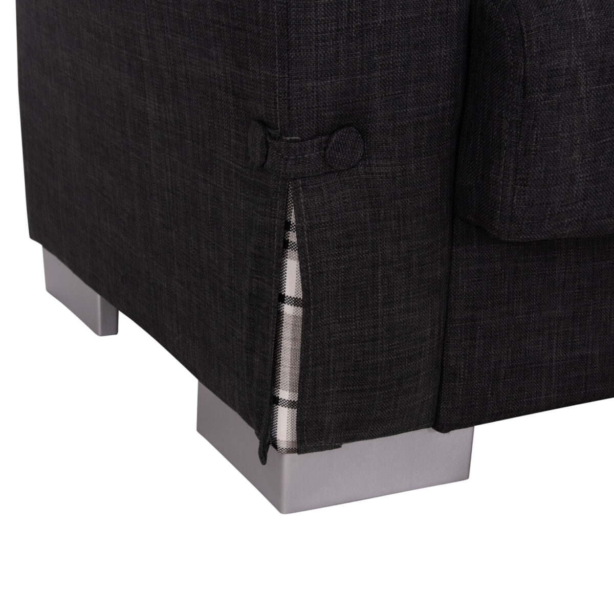 ΓΩΝΙΑΚΟΣ ΚΑΝΑΠΕΣ-ΚΡΕΒΑΤΙ ΜΕ ΑΠΟΘ. ΧΩΡΟ BRONKO HM3291.01 ΑΝΘΡΑΚΙ ΥΦΑΣΜΑ 218x138x77Y - Image 10