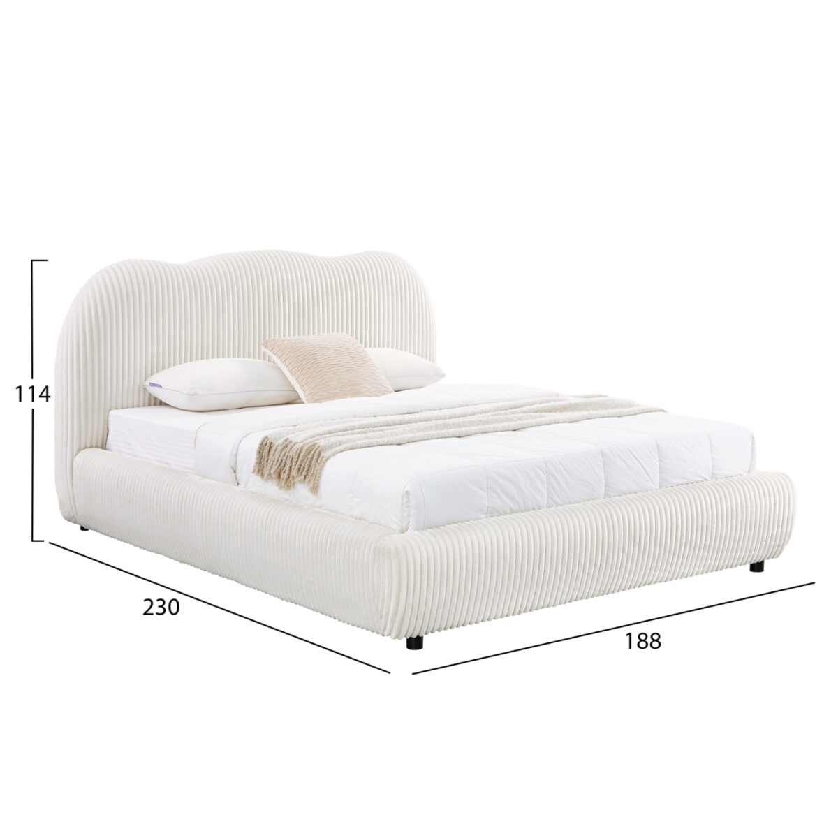 ΚΡΕΒΑΤΙ ΜΕ ΑΠΟΘ.ΧΩΡΟ KALLY HM729.03 ΜΠΕΖ FAUX FUR ΥΦΑΣΜΑ--ΓΙΑ ΣΤΡΩΜΑ 160x200εκ - Image 2