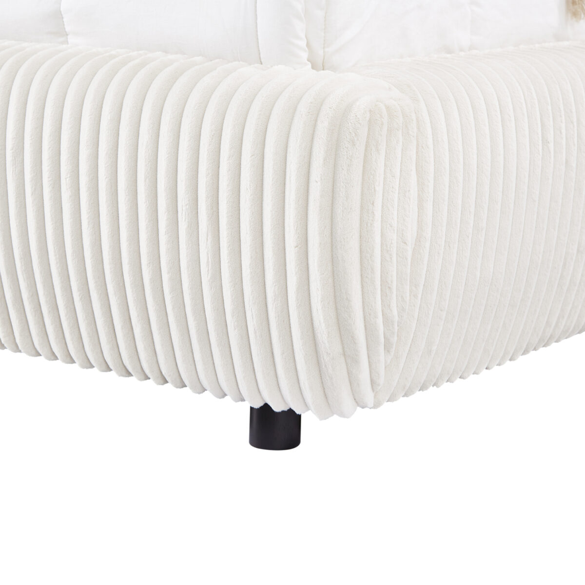 ΚΡΕΒΑΤΙ ΜΕ ΑΠΟΘ.ΧΩΡΟ KALLY HM729.03 ΜΠΕΖ FAUX FUR ΥΦΑΣΜΑ--ΓΙΑ ΣΤΡΩΜΑ 160x200εκ - Image 6