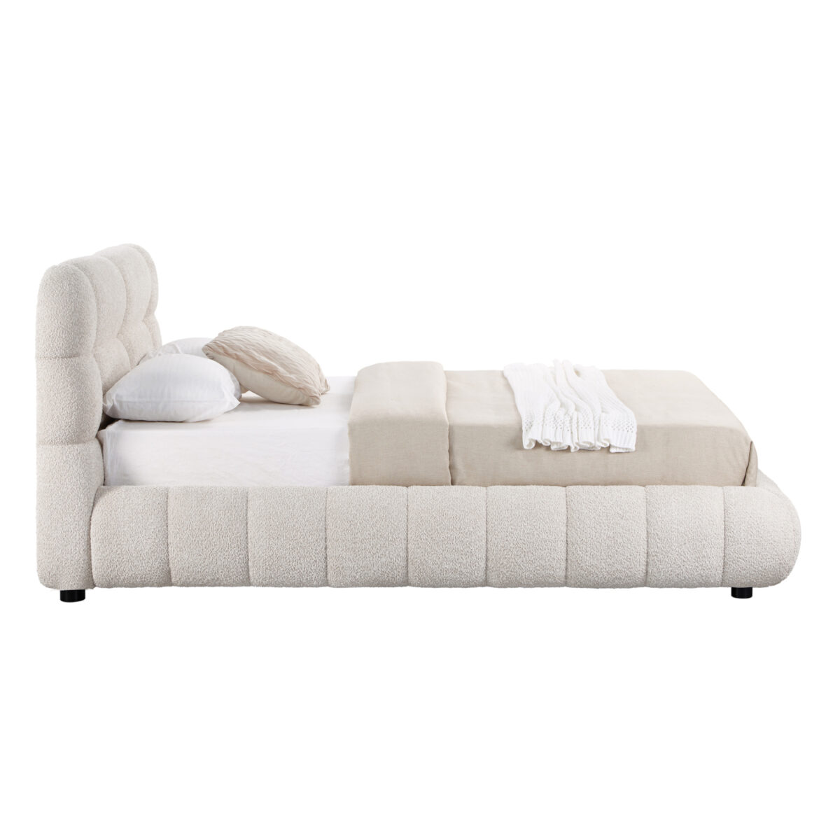 ΚΡΕΒΑΤΙ ΔΙΠΛΟ ΜΕ ΑΠΟΘ.ΧΩΡΟ MOLEN HM730.03 ΜΠΕΖ ΜΠΟΥΚΛΕ ΥΦΑΣΜΑ--ΣΤΡΩΜΑ 160x200εκ - Image 4