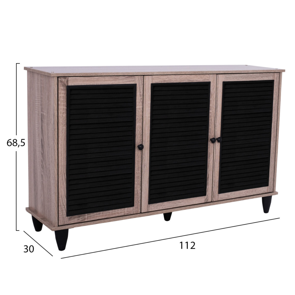 ΠΑΠΟΥΤΣΟΘΗΚΗ-ΝΤΟΥΛΑΠΙ MCKENNA 3ΠΟΡΤΕΣ HM2267.02 SONAMA-ΜΑΥΡΟ 112x30x68,5Υ εκ. - Image 2