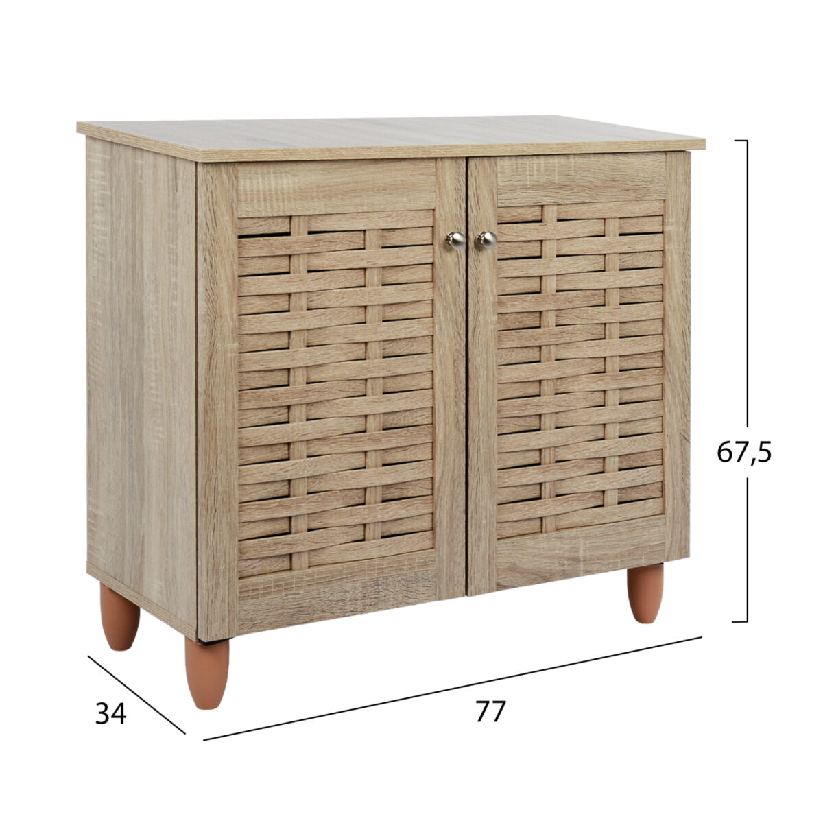 ΠΑΠΟΥΤΣΟΘΗΚΗ-ΝΤΟΥΛΑΠΙ ΞΥΛΙΝΗ CASSIOPE HM2208.02 SONAMA 77Χ34Χ67.5Υεκ. - Image 2