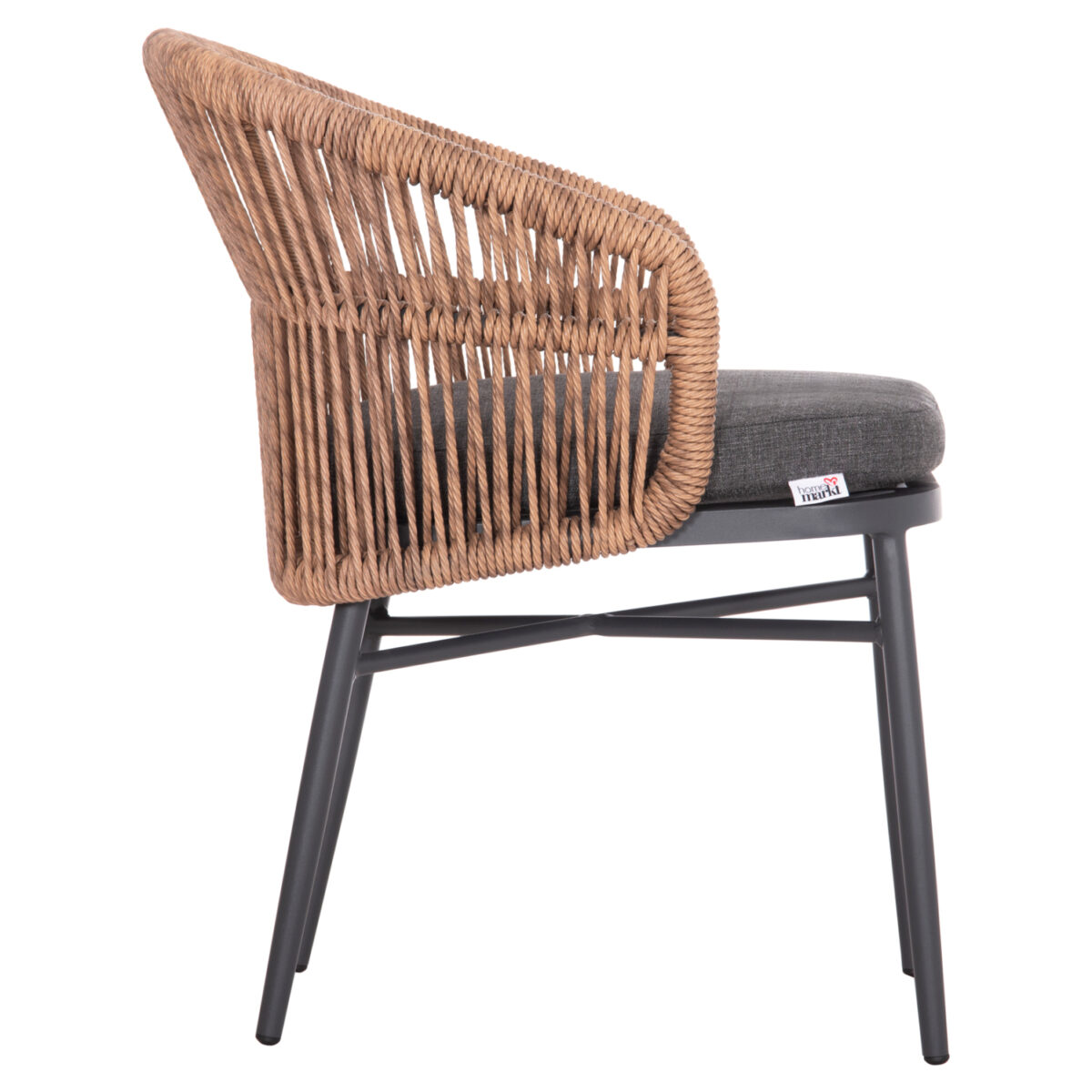 ΠΟΛΥΘΡΟΝΑ ΑΛΟΥΜΙΝΙΟΥ ORIN HM6265.01 ΣΚΟΥΡΟ ΓΚΡΙ- P.E.RATTAN ΣΕ ΦΥΣΙΚΟ 58x61x75Υεκ. - Image 4