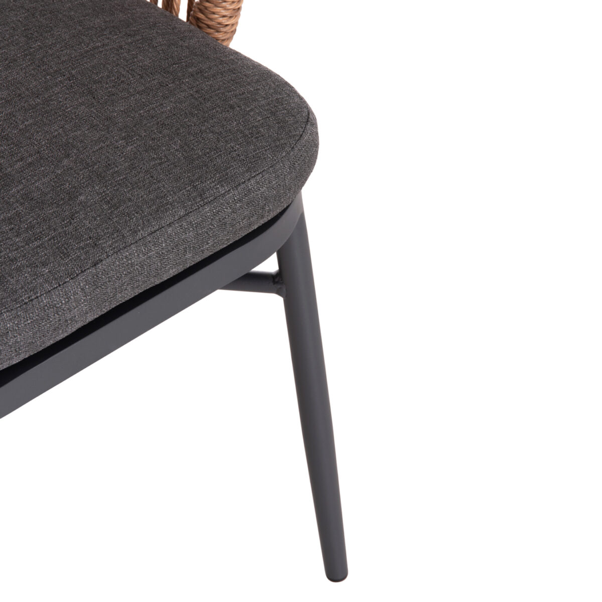 ΠΟΛΥΘΡΟΝΑ ΑΛΟΥΜΙΝΙΟΥ ORIN HM6265.01 ΣΚΟΥΡΟ ΓΚΡΙ- P.E.RATTAN ΣΕ ΦΥΣΙΚΟ 58x61x75Υεκ. - Image 9