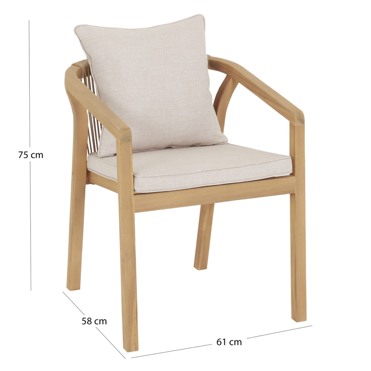 ΠΟΛΥΘΡΟΝΑ CONTREL HM6244.01 ΞΥΛΟ ΑΚΑΚΙΑΣ ΦΥΣΙΚΟ-ΣΧΟΙΝΙ & ΜΑΞΙΛΑΡΙΑ ΜΠΕΖ 58x60x74Υεκ. - Image 2