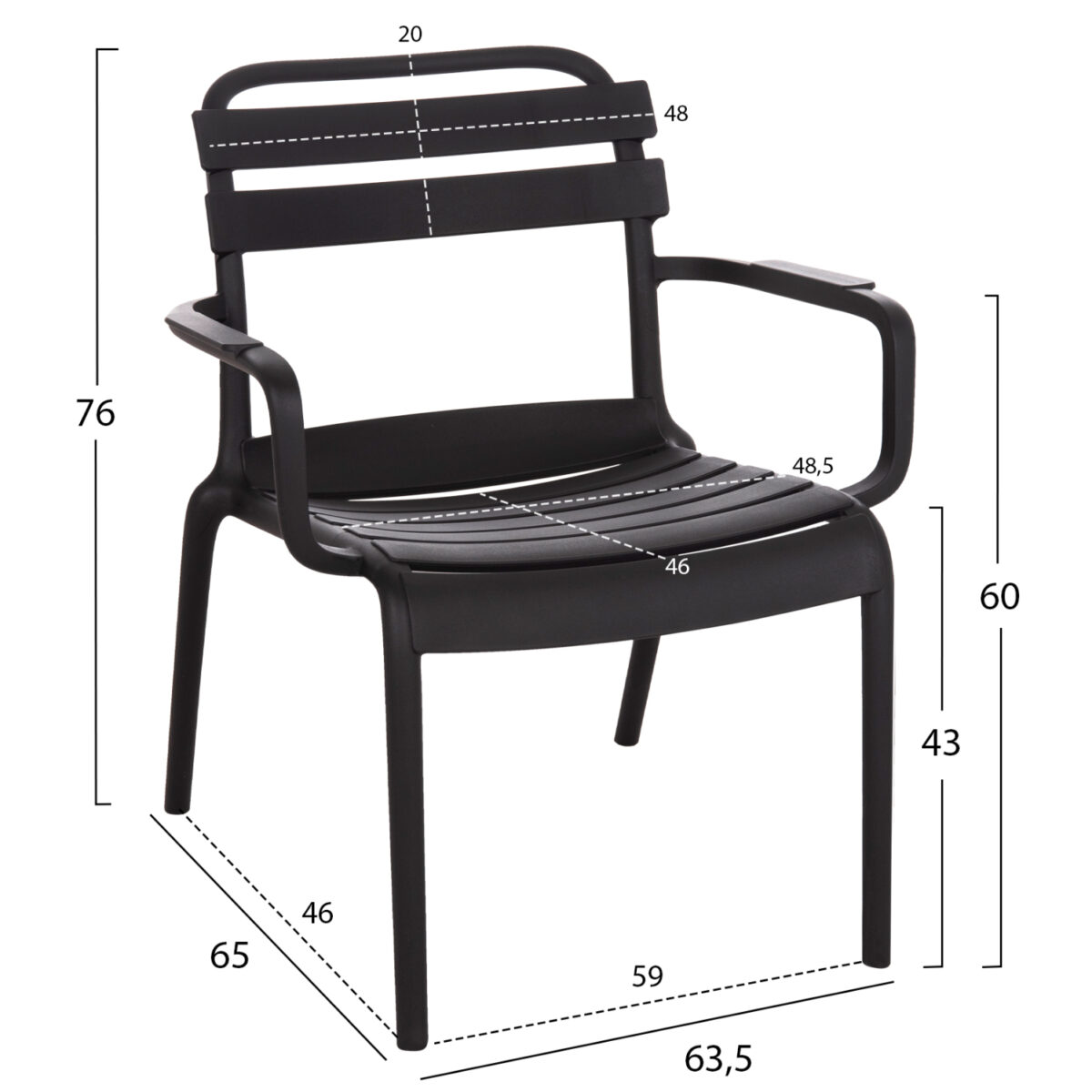 ΠΟΛΥΘΡΟΝΑ ΣΑΛΟΝΙΟΥ ΠΟΛΥΠΡΟΠΥΛΕΝΙΟΥ KORVER HM6333.02 ΜΑΥΡΗ 63.5x65x76Υεκ. - Image 2