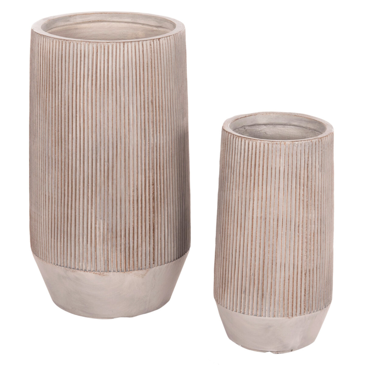 ΣΕΤ 2ΤΜΧ ΓΛΑΣΤΡΕΣ ΚΥΛΙΝΔΡΟΙ ΣΕΙΡΑ GARDENER HM4727 FIBERCLAY-ΧΡΩΜΑ CEMENT Φ35x64Υεκ - Image 2