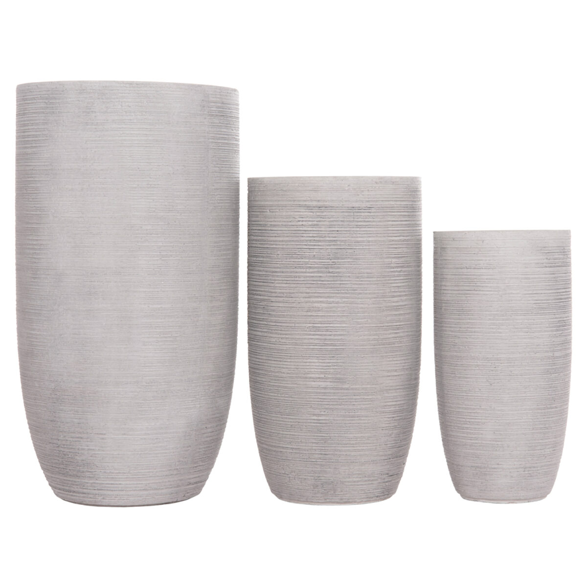 ΣΕΤ 3ΤΜΧ ΓΛΑΣΤΡΕΣ ΚΥΛΙΝΔΡΟΙ ΣΕΙΡΑ GARDENER HM4721 FIBERCLAY-ΧΡΩΜΑ CEMENT Φ42x78Υεκ - Image 6