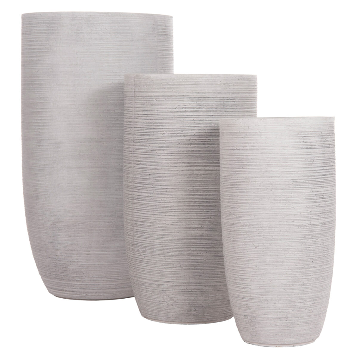 ΣΕΤ 3ΤΜΧ ΓΛΑΣΤΡΕΣ ΚΥΛΙΝΔΡΟΙ ΣΕΙΡΑ GARDENER HM4721 FIBERCLAY-ΧΡΩΜΑ CEMENT Φ42x78Υεκ - Image 7