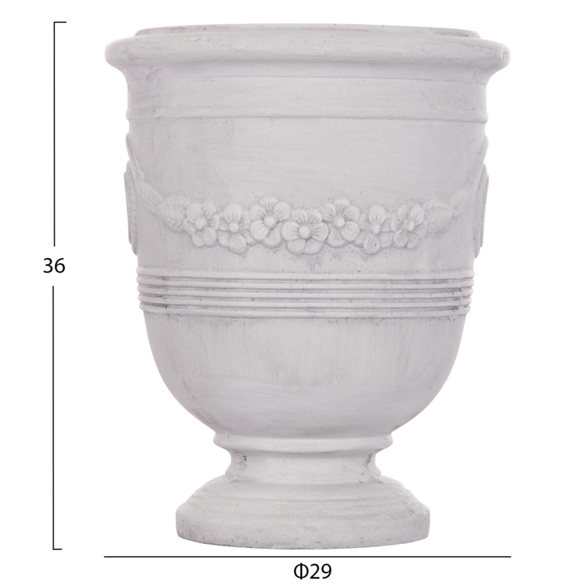 ΣΕΤ 3ΤΜΧ ΓΛΑΣΤΡΕΣ ΜΕ ΑΝΑΓΛΥΦΟ GARDENER HM4729 FIBERCLAY-ΣΕ ΥΠΟΛΕΥΚΟ Φ58x72.5Υεκ - Image 4