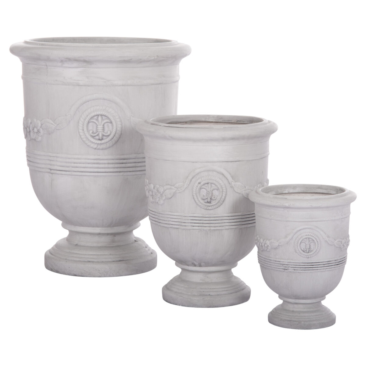 ΣΕΤ 3ΤΜΧ ΓΛΑΣΤΡΕΣ ΜΕ ΑΝΑΓΛΥΦΟ GARDENER HM4729 FIBERCLAY-ΣΕ ΥΠΟΛΕΥΚΟ Φ58x72.5Υεκ - Image 7