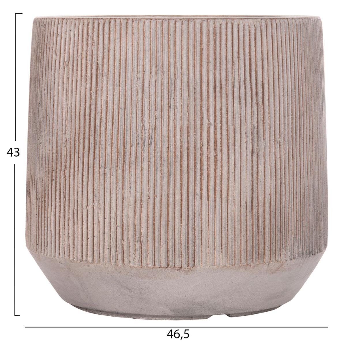 ΣΕΤ 3ΤΜΧ ΓΛΑΣΤΡΕΣ ΣΤΡΟΓΓΥΛΕΣ ΣΕΙΡΑ GARDENER HM4724 FIBERCLAY-ΧΡΩΜΑ CEMENT Φ55x55Υεκ - Image 4