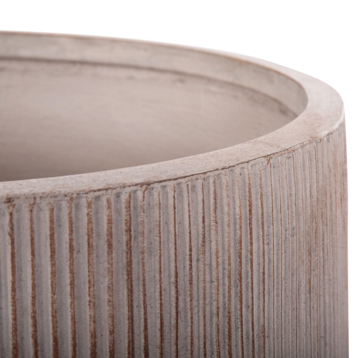 ΣΕΤ 3ΤΜΧ ΓΛΑΣΤΡΕΣ ΣΤΡΟΓΓΥΛΕΣ ΣΕΙΡΑ GARDENER HM4724 FIBERCLAY-ΧΡΩΜΑ CEMENT Φ55x55Υεκ - Image 8