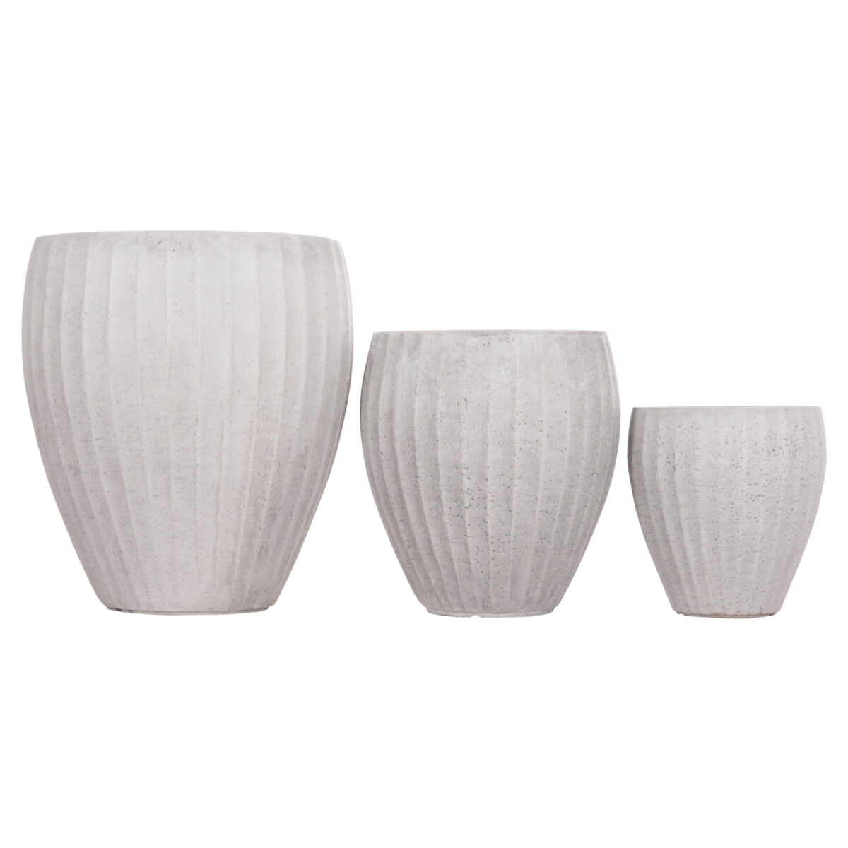 ΣΕΤ 3ΤΜΧ ΓΛΑΣΤΡΕΣ ΣΤΡΟΓΓΥΛΕΣ ΣΕΙΡΑ GARDENER HM4728 FIBERCLAY-ΧΡΩΜΑ CEMENT Φ48x56Υεκ - Image 6