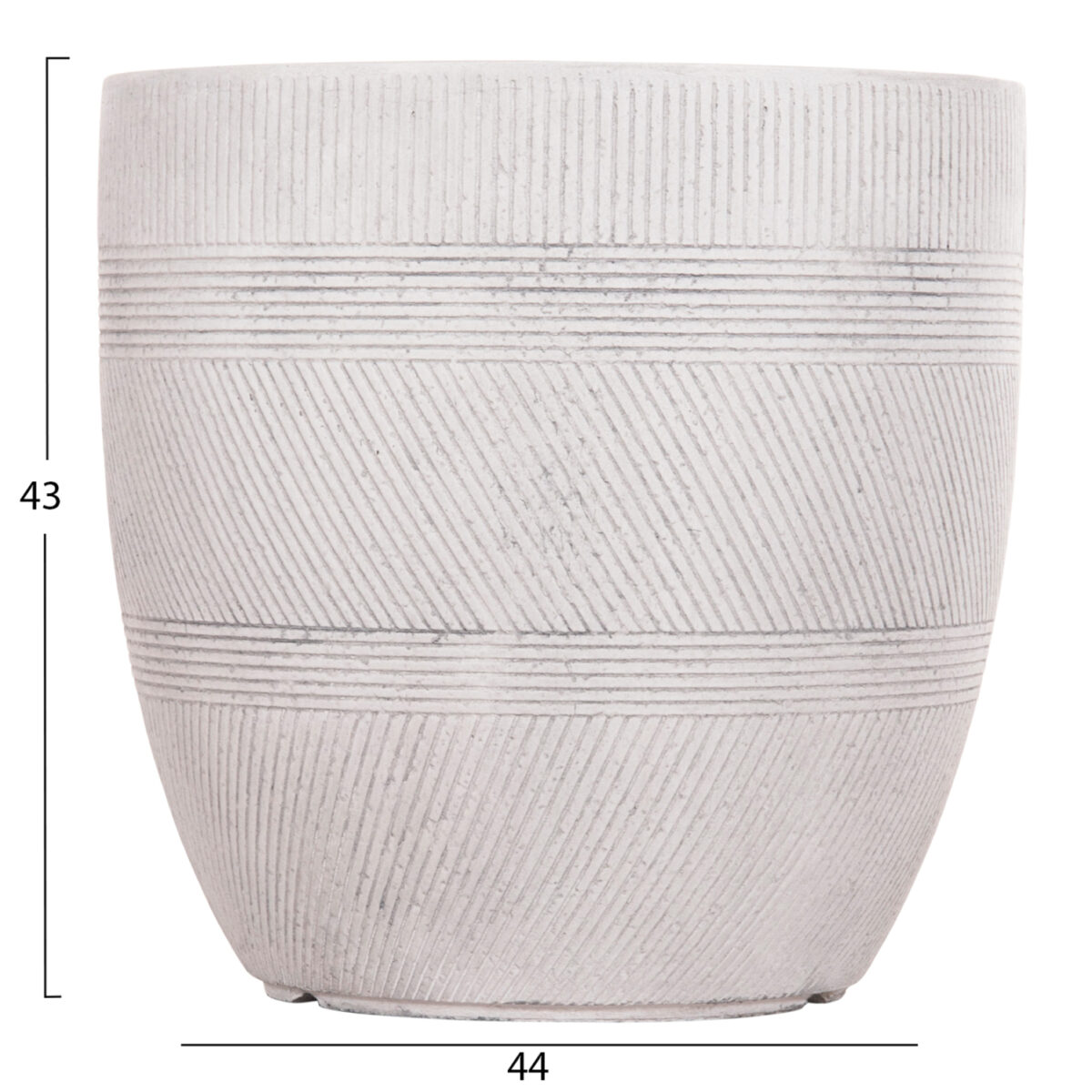 ΣΕΤ 4ΤΜΧ ΓΛΑΣΤΡΕΣ ΣΤΡΟΓΓΥΛΕΣ ΣΕΙΡΑ GARDENER HM4719 FIBERCLAY-ΧΡΩΜΑ CEMENT Φ44x43Υεκ - Image 3