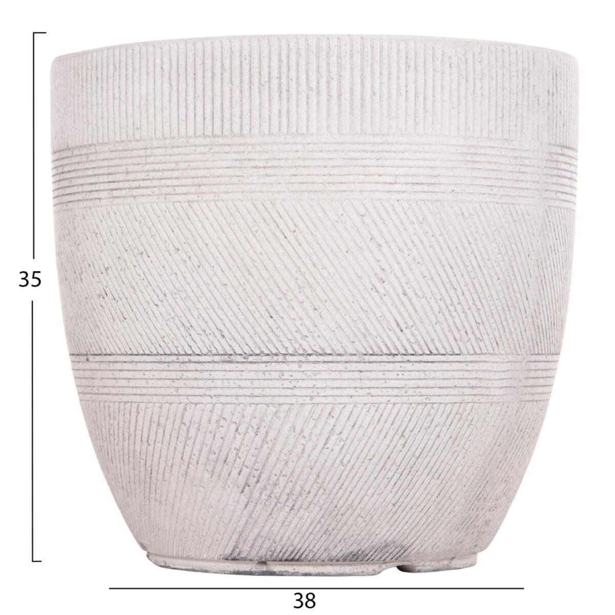 ΣΕΤ 4ΤΜΧ ΓΛΑΣΤΡΕΣ ΣΤΡΟΓΓΥΛΕΣ ΣΕΙΡΑ GARDENER HM4719 FIBERCLAY-ΧΡΩΜΑ CEMENT Φ44x43Υεκ - Image 4