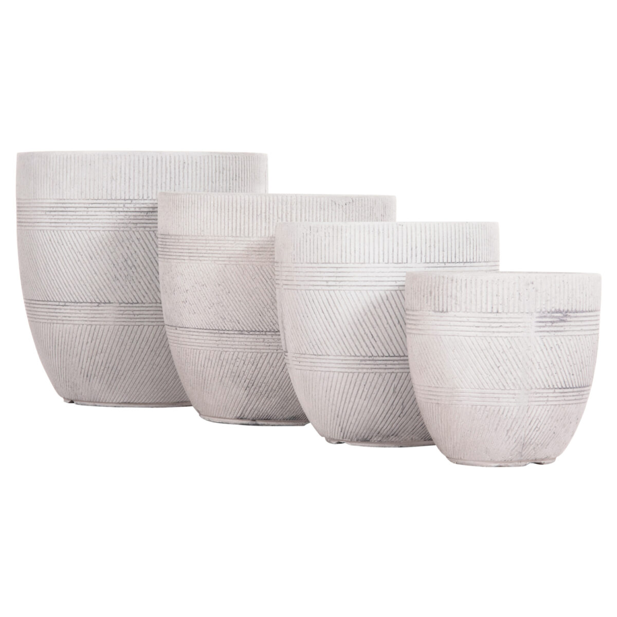 ΣΕΤ 4ΤΜΧ ΓΛΑΣΤΡΕΣ ΣΤΡΟΓΓΥΛΕΣ ΣΕΙΡΑ GARDENER HM4719 FIBERCLAY-ΧΡΩΜΑ CEMENT Φ44x43Υεκ - Image 8