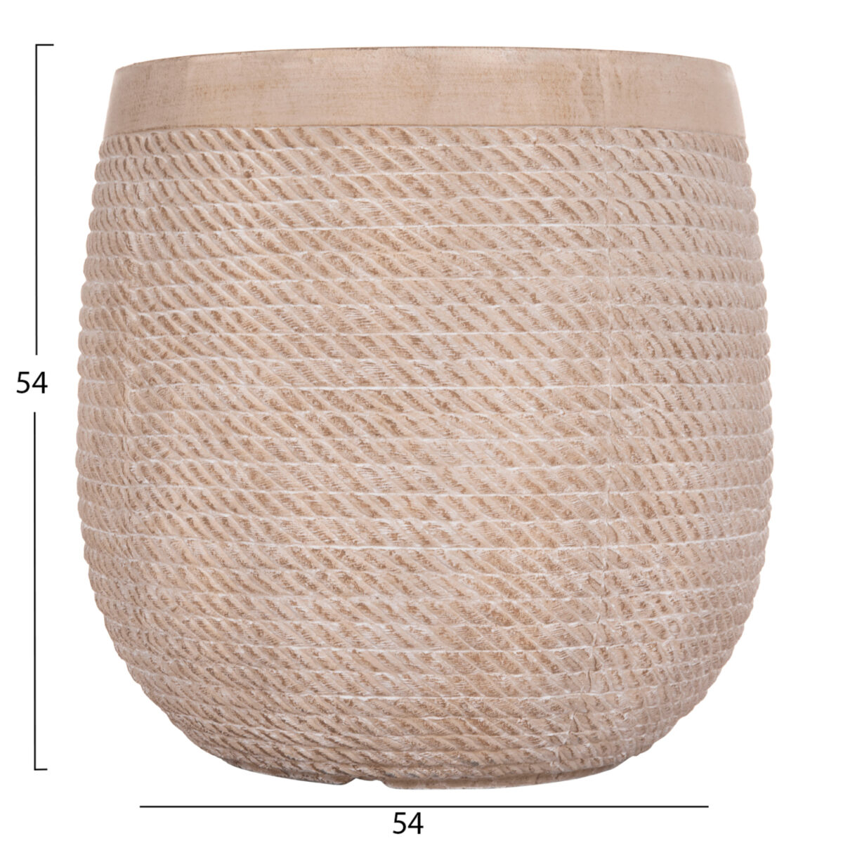 ΣΕΤ 4ΤΜΧ ΓΛΑΣΤΡΕΣ ΣΤΡΟΓΓΥΛΕΣ GARDENER HM4722 FIBERCLAY--IVORY CEMENT Φ54x54Υεκ - Image 3