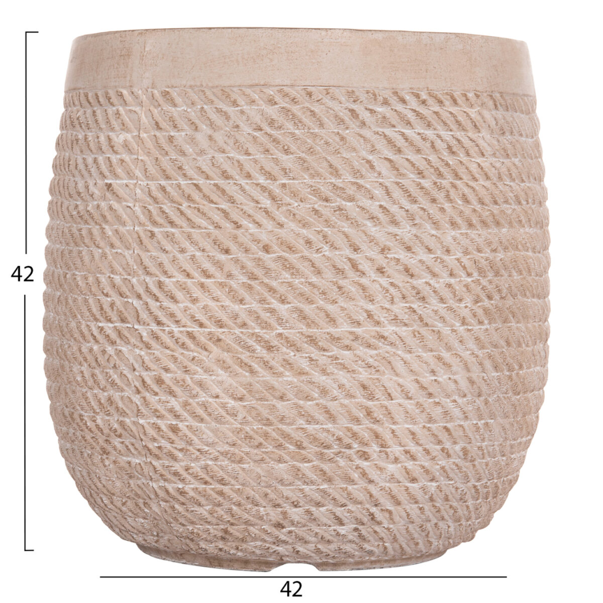 ΣΕΤ 4ΤΜΧ ΓΛΑΣΤΡΕΣ ΣΤΡΟΓΓΥΛΕΣ GARDENER HM4722 FIBERCLAY--IVORY CEMENT Φ54x54Υεκ - Image 4