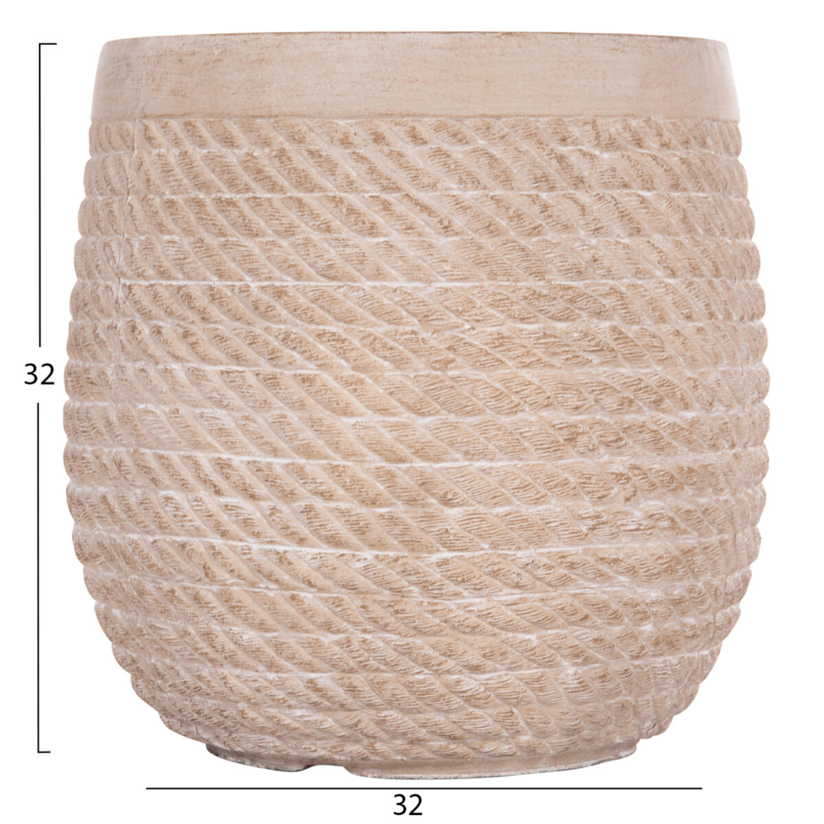 ΣΕΤ 4ΤΜΧ ΓΛΑΣΤΡΕΣ ΣΤΡΟΓΓΥΛΕΣ GARDENER HM4722 FIBERCLAY--IVORY CEMENT Φ54x54Υεκ - Image 5