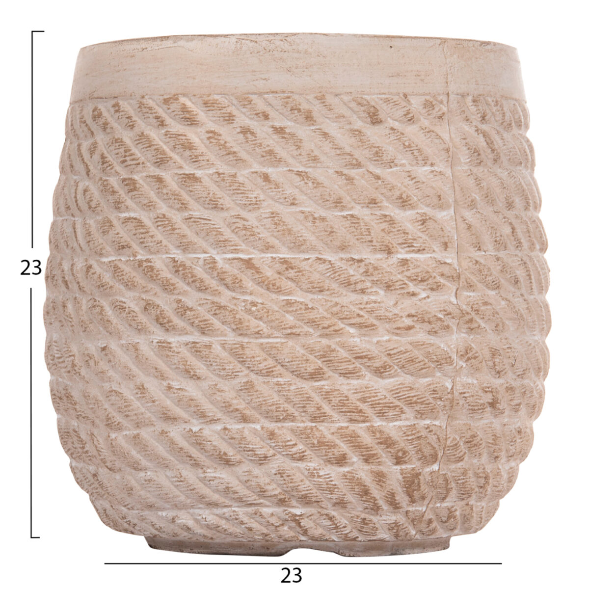 ΣΕΤ 4ΤΜΧ ΓΛΑΣΤΡΕΣ ΣΤΡΟΓΓΥΛΕΣ GARDENER HM4722 FIBERCLAY--IVORY CEMENT Φ54x54Υεκ - Image 6