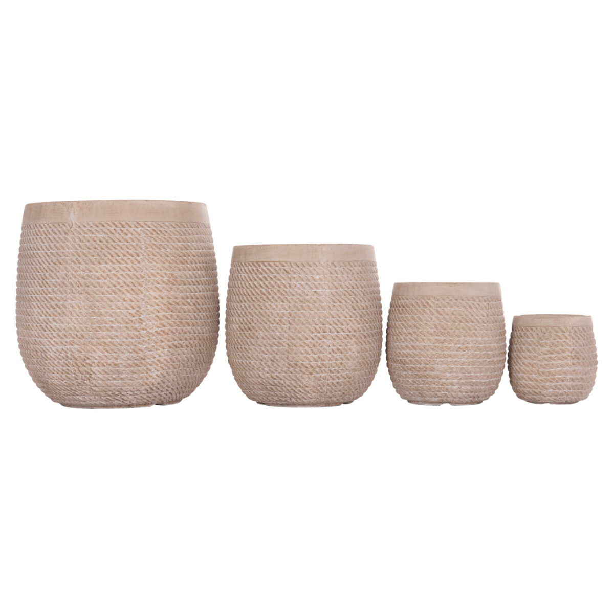ΣΕΤ 4ΤΜΧ ΓΛΑΣΤΡΕΣ ΣΤΡΟΓΓΥΛΕΣ GARDENER HM4722 FIBERCLAY--IVORY CEMENT Φ54x54Υεκ - Image 7