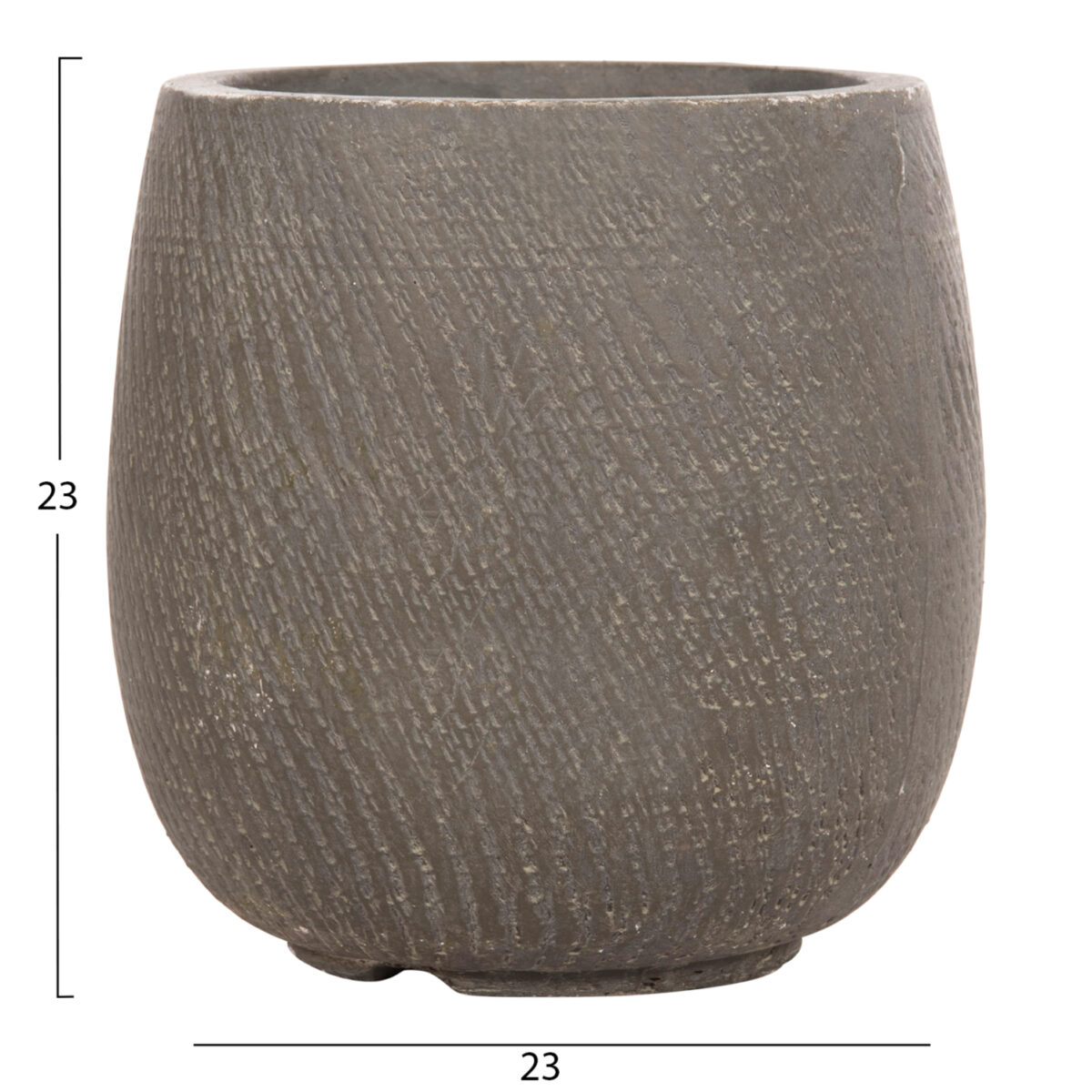 ΣΕΤ 4ΤΜΧ ΓΛΑΣΤΡΕΣ ΣΤΡΟΓΓΥΛΕΣ GARDENER HM4726 FIBERCLAY ΓΚΡΙΖΟΠΡΑΣΙΝΟ Φ52x55Υεκ - Image 6