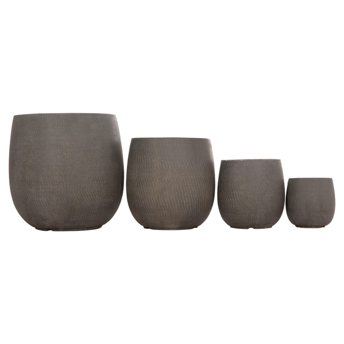 ΣΕΤ 4ΤΜΧ ΓΛΑΣΤΡΕΣ ΣΤΡΟΓΓΥΛΕΣ GARDENER HM4726 FIBERCLAY ΓΚΡΙΖΟΠΡΑΣΙΝΟ Φ52x55Υεκ - Image 7