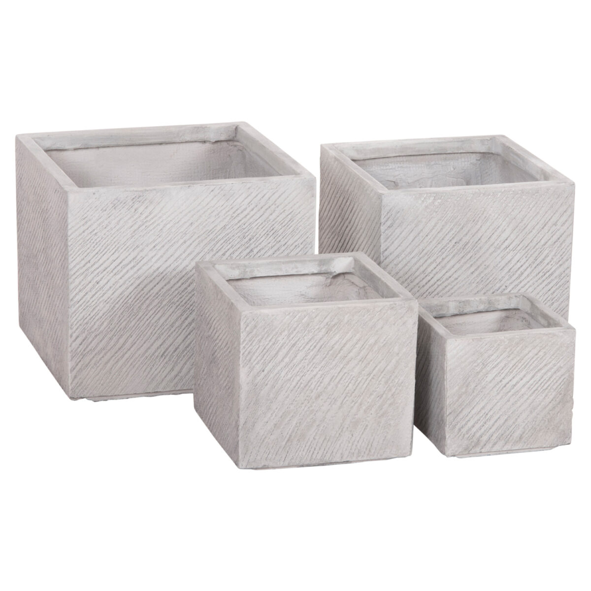 ΣΕΤ 4ΤΜΧ ΓΛΑΣΤΡΕΣ ΤΕΤΡΑΓΩΝΕΣ GARDENER HM4730 FIBERCLAY ΓΚΡΙ CEMENT 37x37x32Υεκ. - Image 7