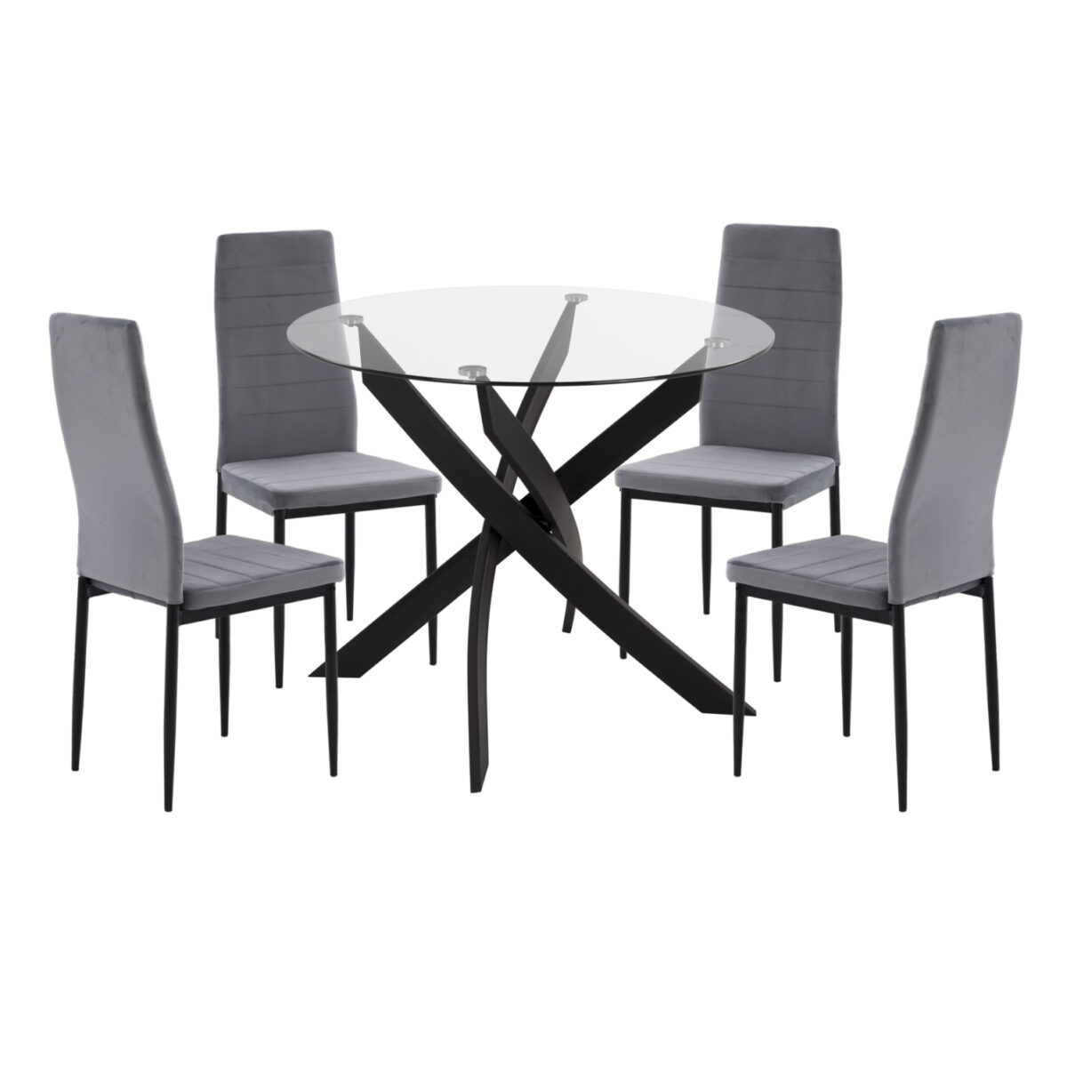 set-trapezarias-5tmch-fb92119901-gyali-m ΣΕΤ ΤΡΑΠΕΖΑΡΙΑΣ 5ΤΜΧ LADY HM21199.01 ΓΥΑΛΙ--ΜΕΤΑΛΛΟ ΣΕ ΜΑΥΡΟ & ΒΕΛΟΥΔΟ ΓΚΡΙ - Image 1