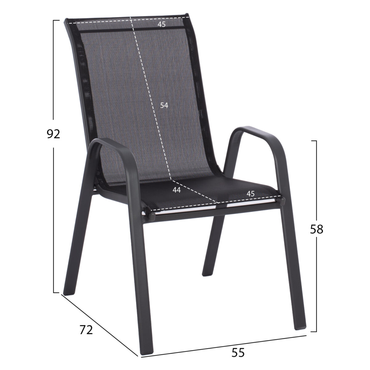 set-trapezarias-exchoroy-fb9519313-trape-2 ΣΕΤ ΤΡΑΠΕΖΑΡΙΑΣ 5ΤΜΧ HM5193.13 ΜΕΤΑΛΛΙΚO ΜΕ 4 ΚΑΡΕΚΛΕΣ & ΤΡΑΠΕΖΙ 110x60 ΜΑΥΡΟ - Image 3