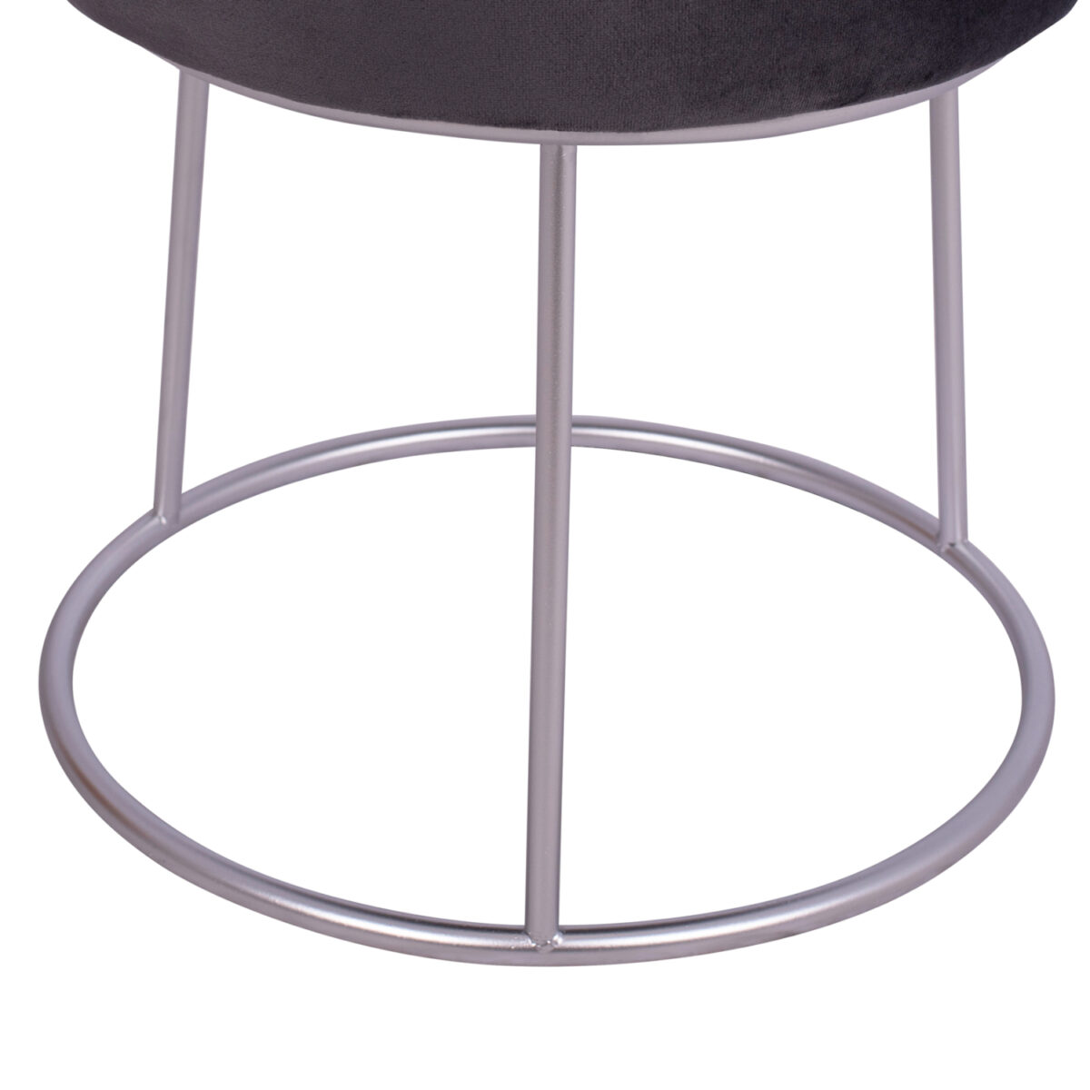 ΣΚΑΜΠΟ KARLO ΓΚΡΙ ΒΕΛΟΥΔΟ ΜΕ ΑΣΗΜΙ ΒΑΣΗ HM8411.01 Φ36x38Υ εκ. - Image 5