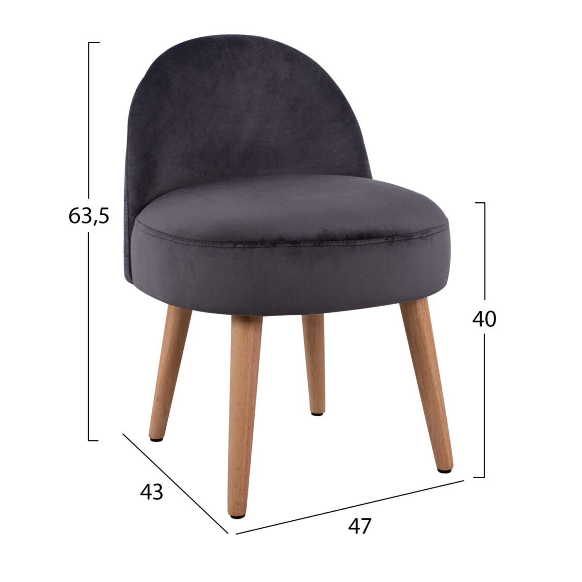 ΣΚΑΜΠΟ ΜΕ ΠΛΑΤΗ YASMINE ΓΚΡΙ ΒΕΛΟΥΔΟ HM8395.01  47x43x63,5Υ εκ.εκ. - Image 2