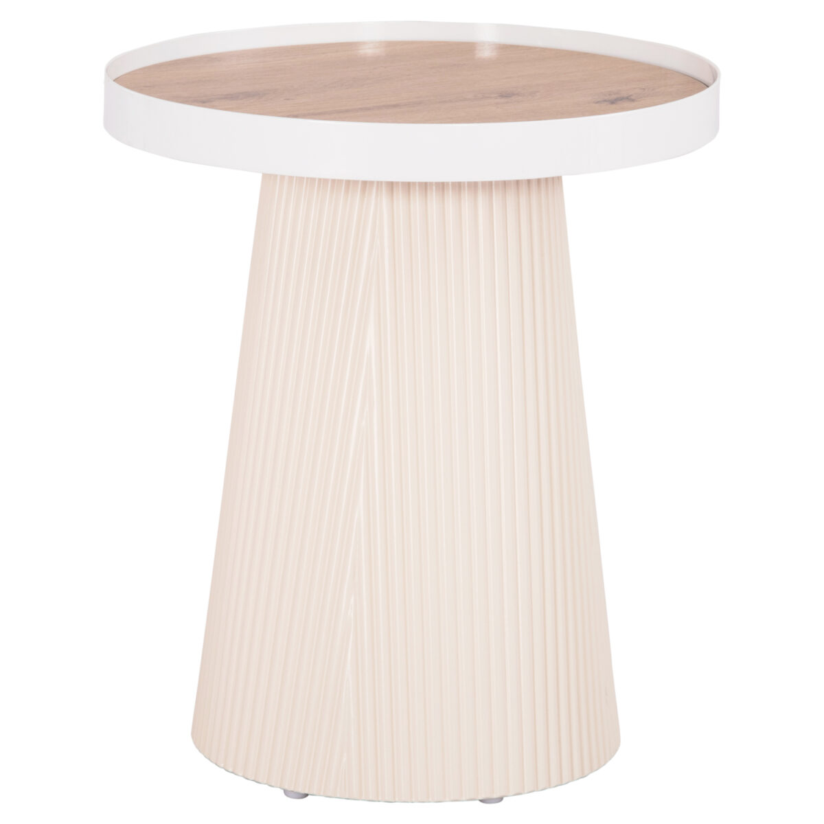 ΤΡΑΠΕΖΑΚΙ ΒΟΗΘΗΤΙΚΟ DENTON HM18023.02 MDF TOP ΦΥΣΙΚΟ ΞΥΛΟΥ-ΒΑΣΗ ΛΕΥΚΗ Φ45x51,5Υεκ. - Image 3