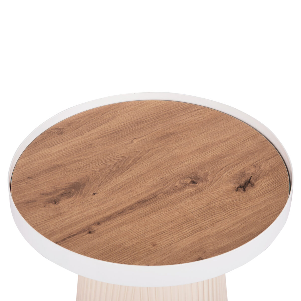 ΤΡΑΠΕΖΑΚΙ ΒΟΗΘΗΤΙΚΟ DENTON HM18023.02 MDF TOP ΦΥΣΙΚΟ ΞΥΛΟΥ-ΒΑΣΗ ΛΕΥΚΗ Φ45x51,5Υεκ. - Image 5