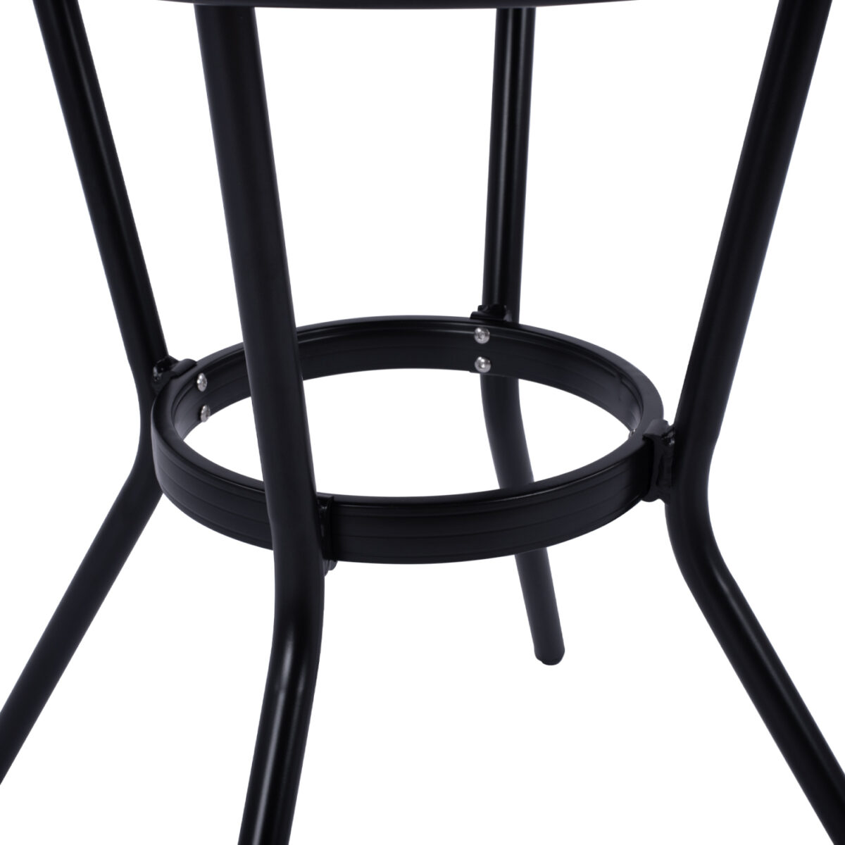 ΤΡΑΠΕΖΙ ΑΛΟΥΜΙΝΙΟΥ MOSES Φ70 BAMBOO LOOK HM5532.02 ΜΑΥΡΟ ΜΕ ΓΥΑΛΙ Φ70X76 εκ - Image 5