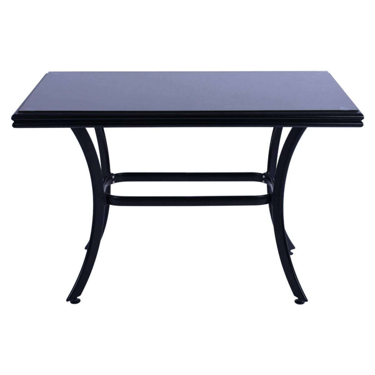 ΤΡΑΠΕΖΙ ΑΛΟΥΜΙΝΙΟΥ JAXEN HM5533.02 ΜΑΥΡΟ-ΓΥΑΛΙ ΑΣΦΑΛΕΙΑΣ&TEXTILENE 120x70x78Υεκ - Image 3