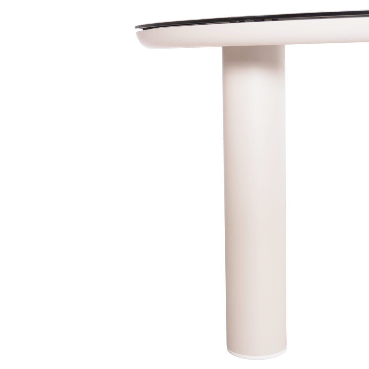 ΤΡΑΠΕΖΙ ΑΛΟΥΜΙΝΙΟΥ DOSUN HM6201.02 ΚΡΕΜ ΣΚΕΛΕΤΟΣ-3D PRINT ΓΥΑΛΙ-ΚΕΡΑΜΙΚΟ LOOK Φ120εκ - Image 7