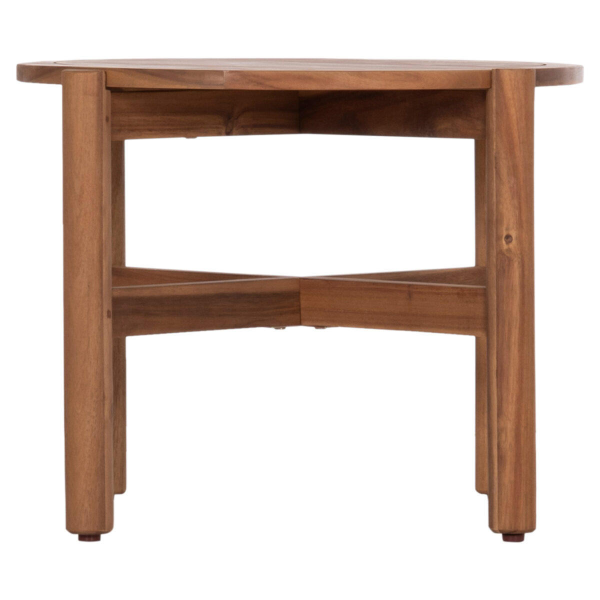 ΤΡΑΠΕΖΙ ΧΑΜΗΛΟ ΕΞ.ΧΩΡΟΥ ΣΤΡΟΓΓΥΛΟ SANJI HM6222 ΞΥΛΟ ΑΚΑΚΙΑΣ ΣΕ ΦΥΣΙΚΟ Φ66x48.5Υεκ. - Image 4