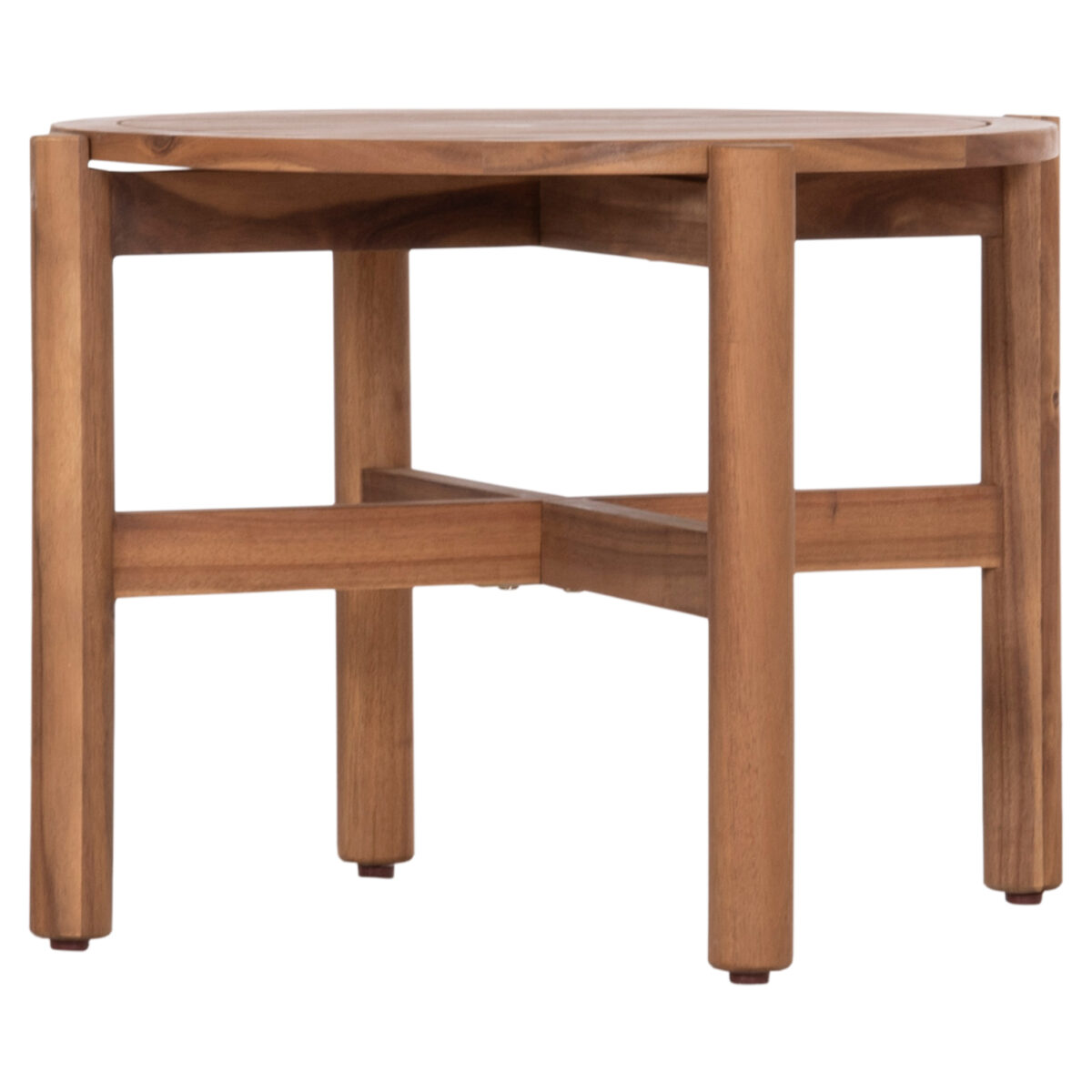 ΤΡΑΠΕΖΙ ΧΑΜΗΛΟ ΕΞ.ΧΩΡΟΥ ΣΤΡΟΓΓΥΛΟ SANJI HM6222 ΞΥΛΟ ΑΚΑΚΙΑΣ ΣΕ ΦΥΣΙΚΟ Φ66x48.5Υεκ. - Image 5