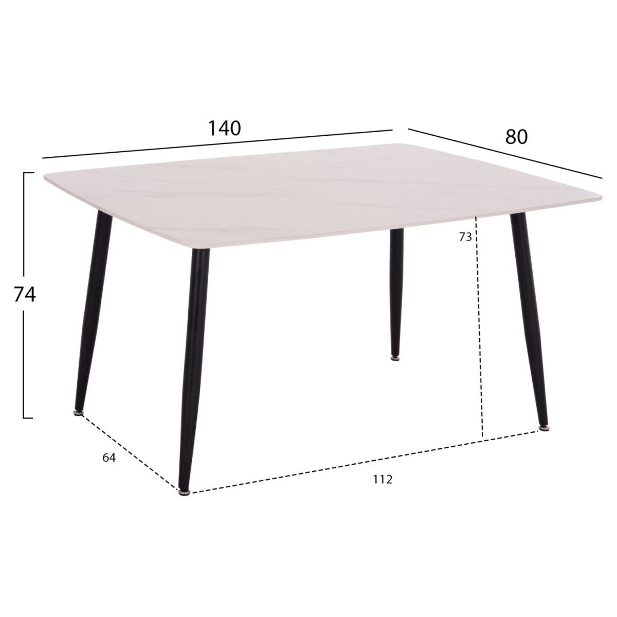 trapezi-fb91814901-keramiko-top-me-opsi-1 ΤΡΑΠΕΖΙ RAVEN HM18149.01 ΚΕΡΑΜΙΚΟ TOP ΜΕ ΟΨΗ ΛΕΥΚΟ ΜΑΡΜΑΡΟ 140x80x74Υεκ. - Image 2