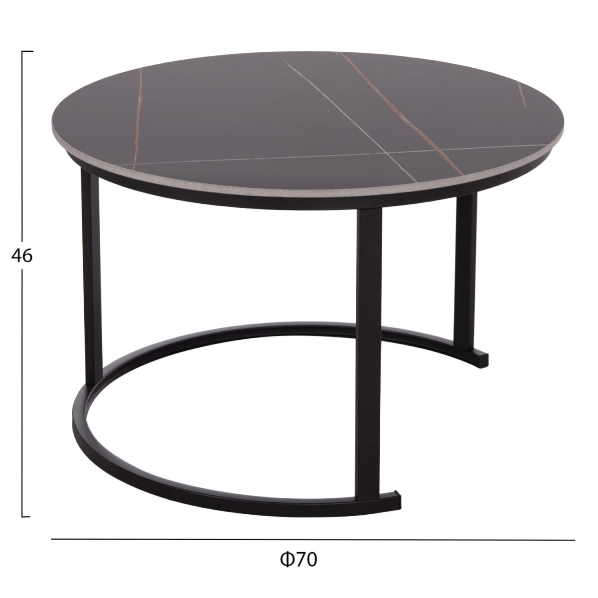 trapezi-salonioy-2tmch-fb91814002-mayro-1 ΤΡΑΠΕΖΙ ΣΑΛΟΝΙΟΥ 2ΤΜΧ TALOS ΚΕΡΑΜΙΚΟ TOP ΜΕ ΟΨΗ ΜΑΥΡΟΥ ΜΑΡΜΑΡΟΥ HM18140.02 Φ70+Φ50 - Image 2