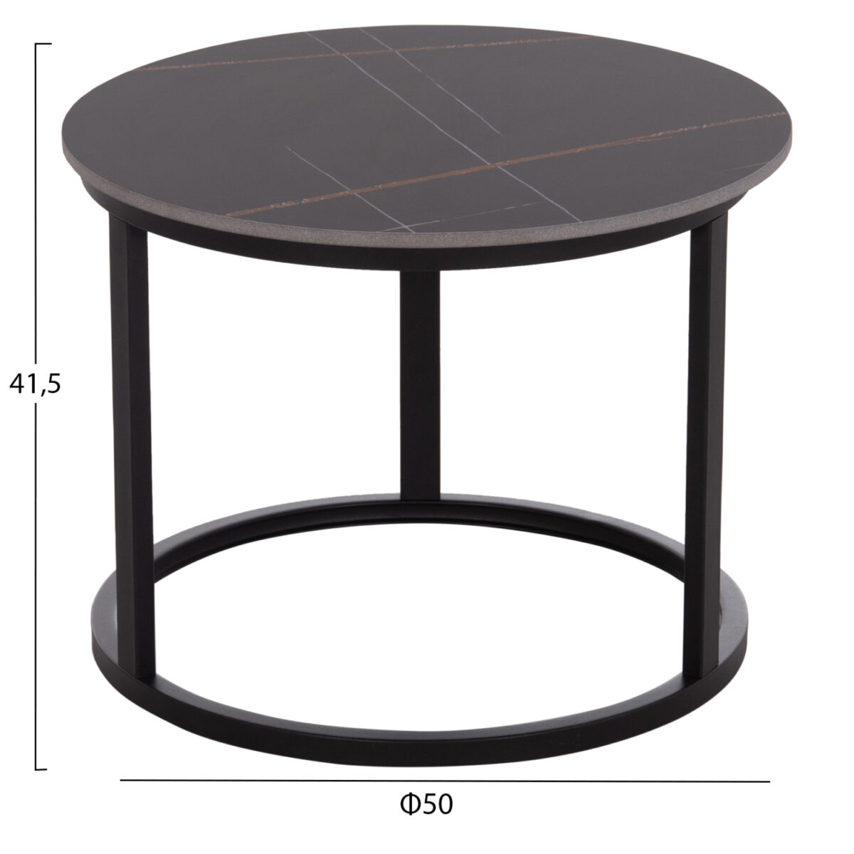 trapezi-salonioy-2tmch-fb91814002-mayro-2 ΤΡΑΠΕΖΙ ΣΑΛΟΝΙΟΥ 2ΤΜΧ TALOS ΚΕΡΑΜΙΚΟ TOP ΜΕ ΟΨΗ ΜΑΥΡΟΥ ΜΑΡΜΑΡΟΥ HM18140.02 Φ70+Φ50 - Image 3